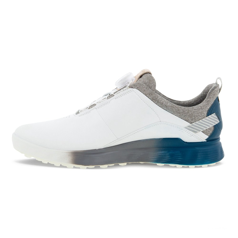 ECCO Mens Golf Shoes White - S-Three - NPR-384916